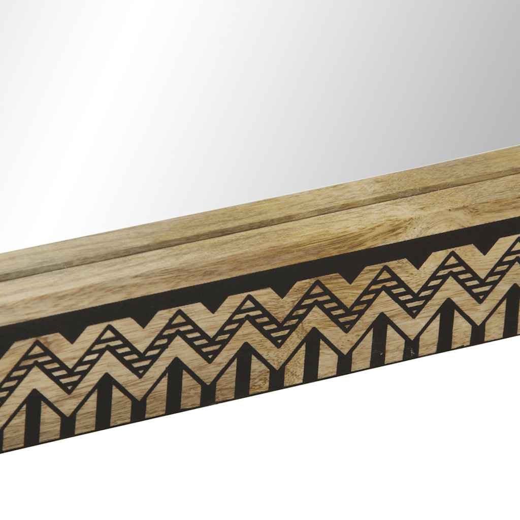 Espejo De Baño Madera Maciza De Mango Y Vidrio 50X70 Cm