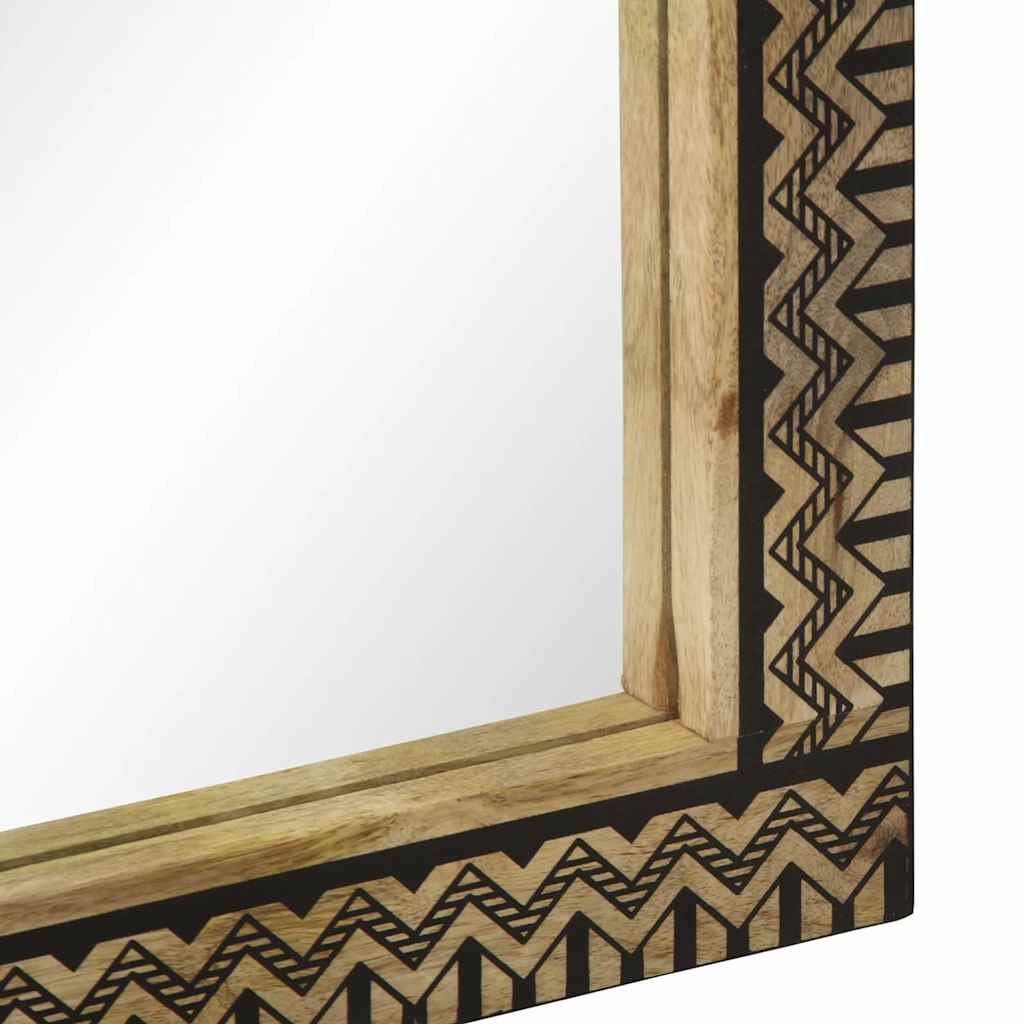 Espejo De Baño Madera Maciza De Mango Y Vidrio 50X70 Cm