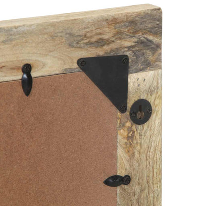 Espejo De Baño Madera Maciza De Mango Y Vidrio 50X70 Cm