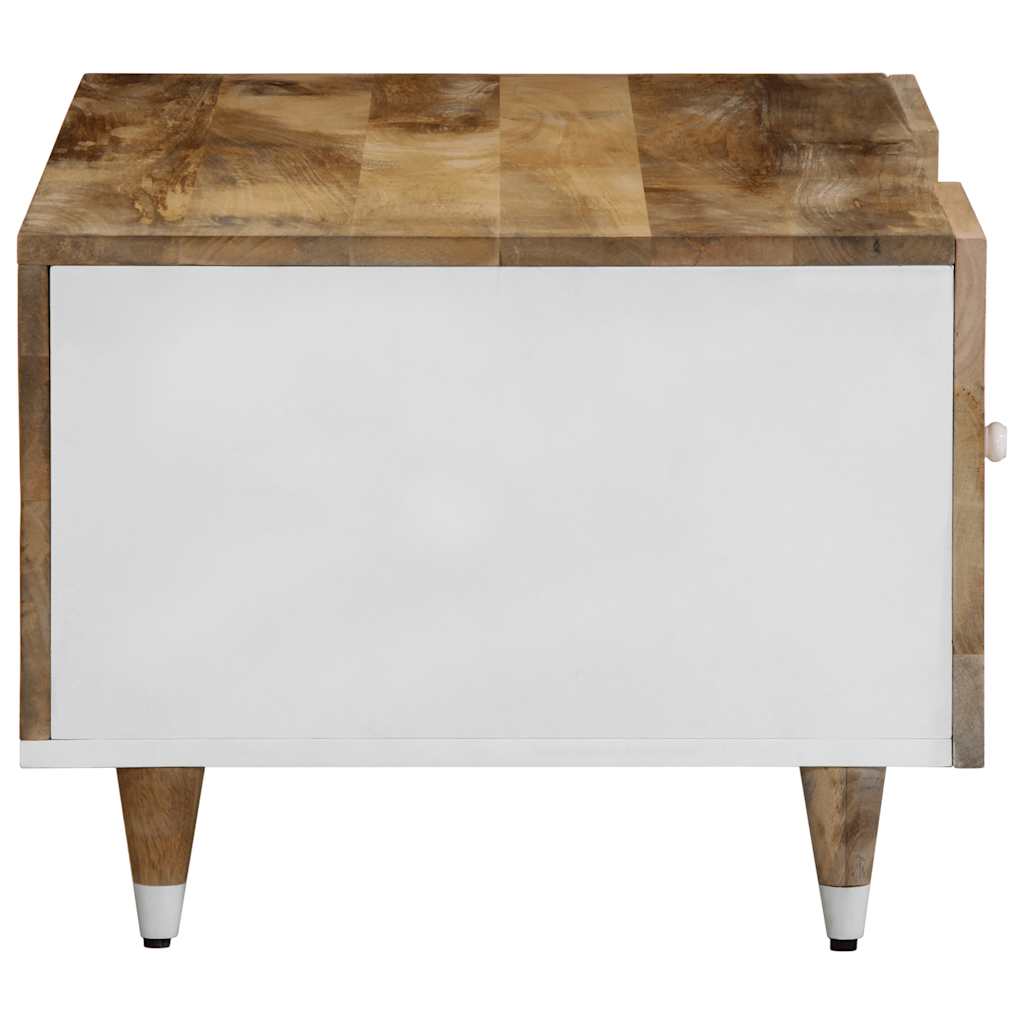 Mesa De Centro De Madera Maciza Mango 100X54X40 Cm