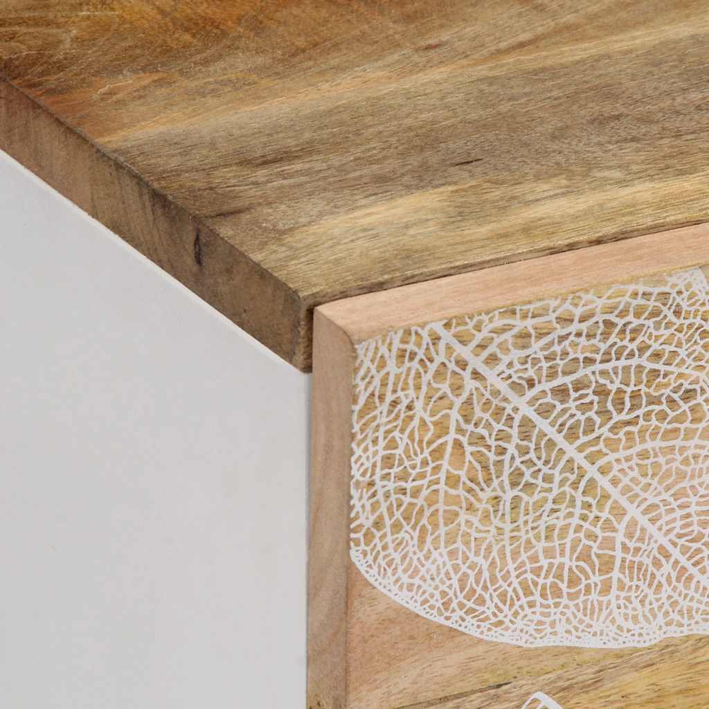 Mesa De Centro De Madera Maciza Mango 100X54X40 Cm