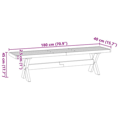 Banco Comedor Noain Patas Forma X Madera Maciza Pino