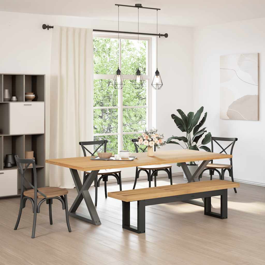 Banco Comedor Noain Patas Forma X Madera Maciza Pino