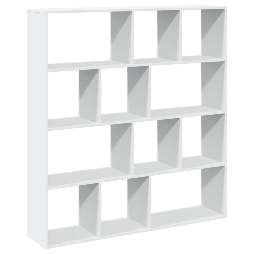 Estantería Librería Madera De Ingeniería Blanca 132X29X141,5 Cm