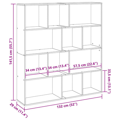 Estantería De Madera De Ingeniería Envejecida 132X29X141,5 Cm