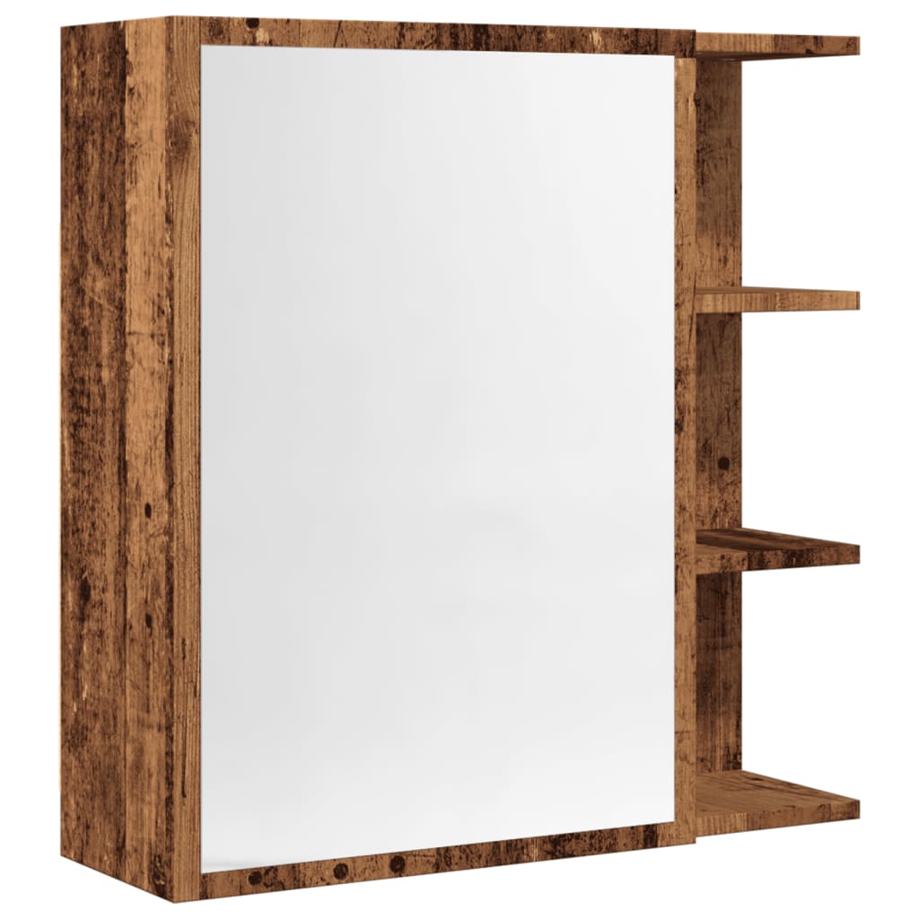 Armario Espejo De Baño Madera Envejecida 62,5X20,5X64 Cm