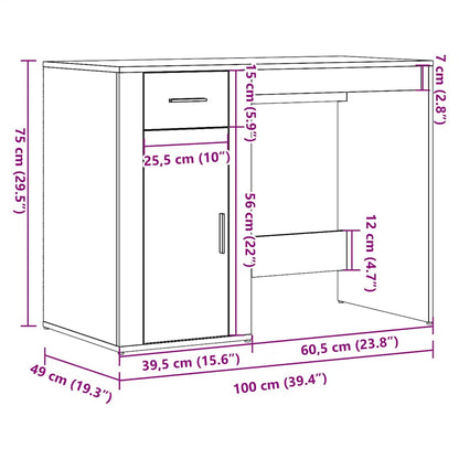 Escritorio De Madera De Ingeniería 100X49X75 Cm