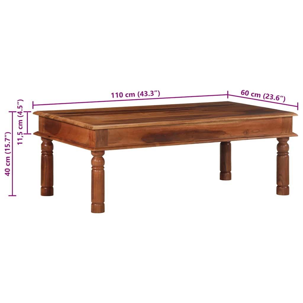 Mesa De Centro De Madera Maciza Acacia
