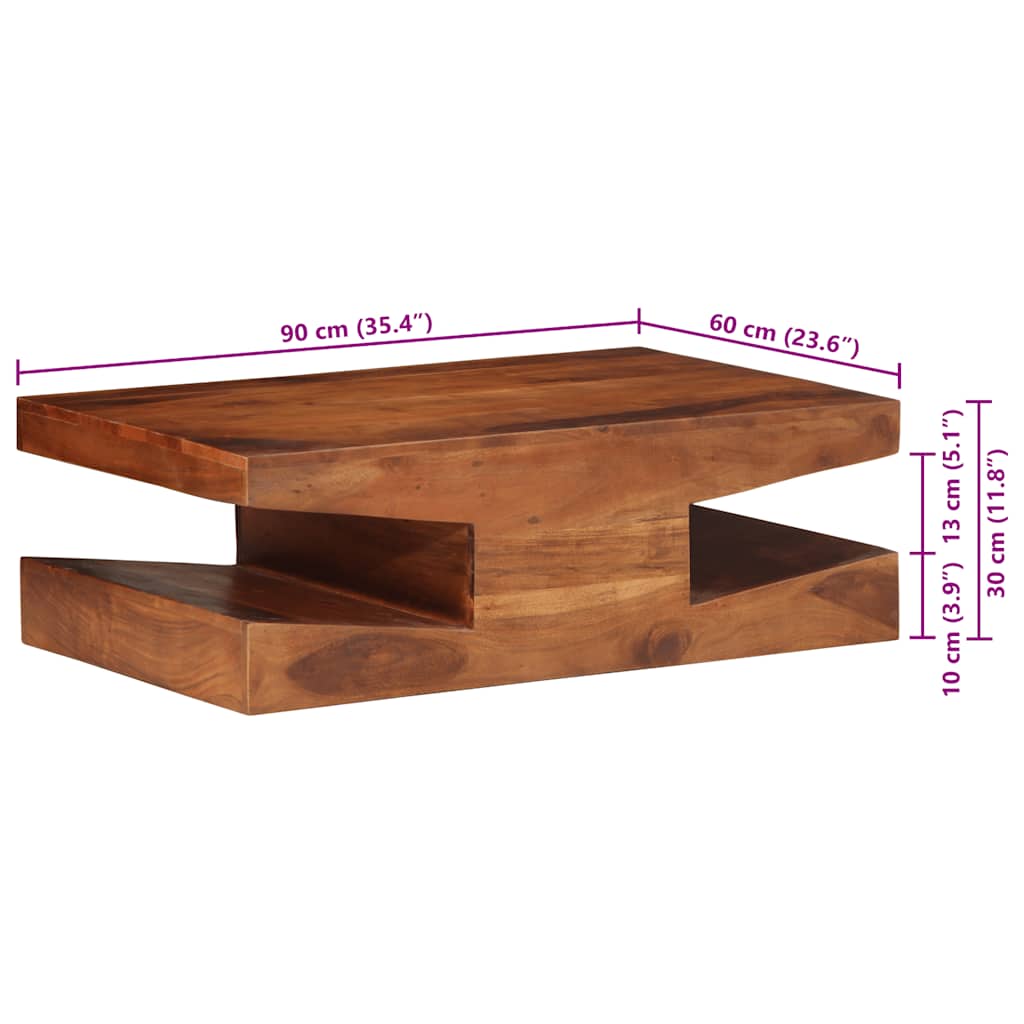 Mesa De Centro De Madera Maciza Acacia