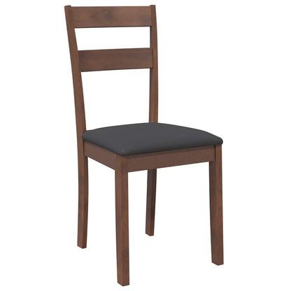 Sillas De Comedor Con Cojines 2 Uds Madera Maciza Marrón Caucho