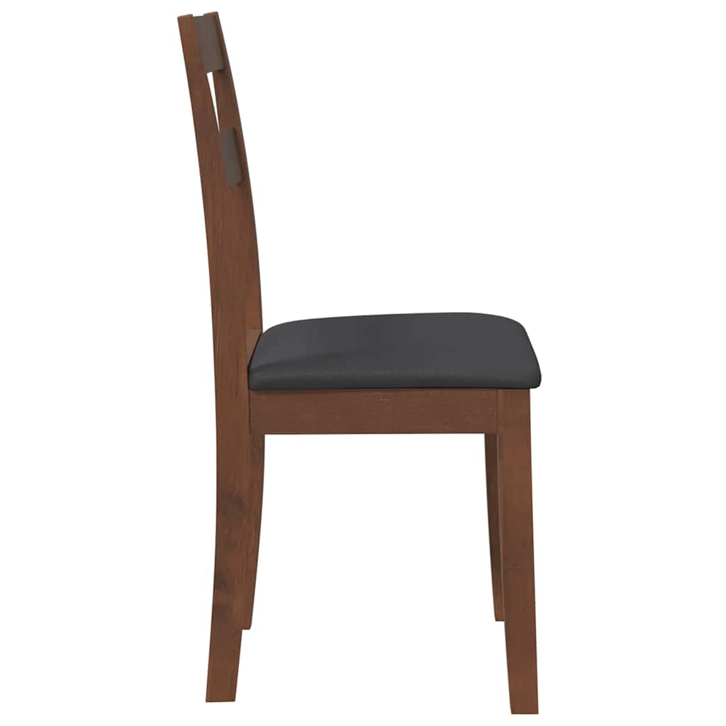 Sillas De Comedor Con Cojines 2 Uds Madera Maciza Marrón Caucho