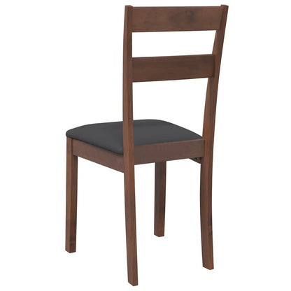 Sillas De Comedor Con Cojines 2 Uds Madera Maciza Marrón Caucho