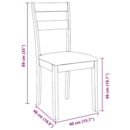 Sillas De Comedor Con Cojines 2 Uds Madera Maciza Marrón Caucho