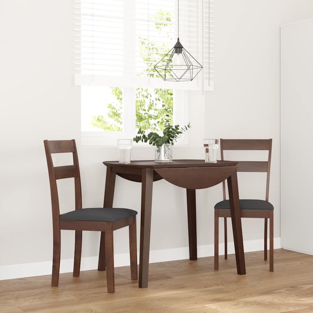 Sillas De Comedor Con Cojines 2 Uds Madera Maciza Marrón Caucho