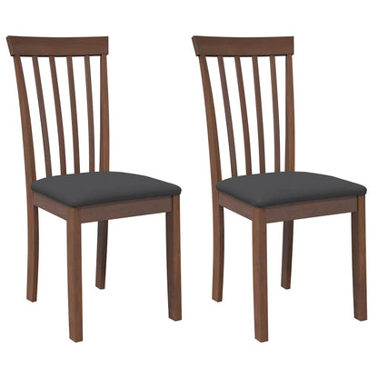 Sillas De Comedor Con Cojines 2 Uds Madera Maciza Marrón Caucho