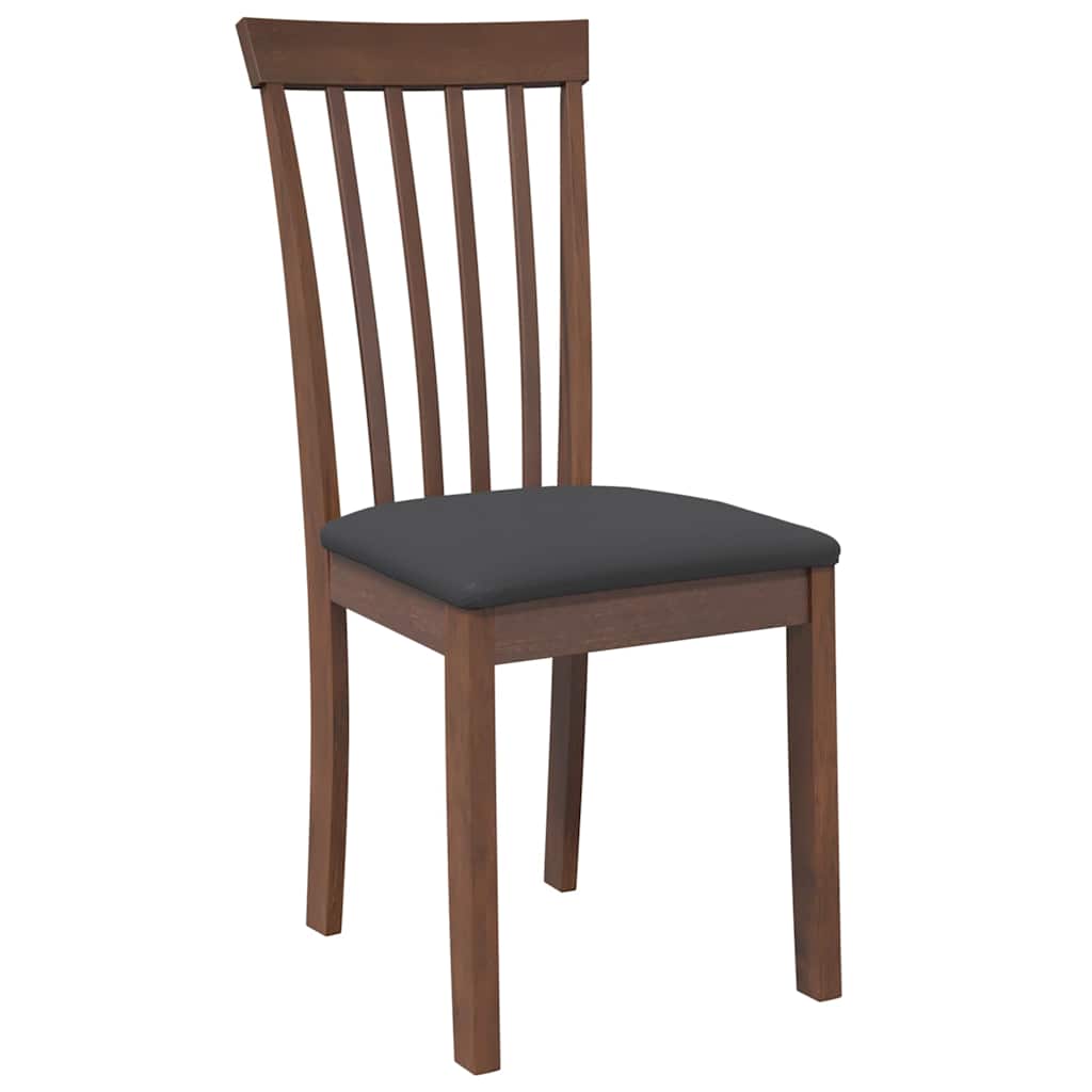 Sillas De Comedor Con Cojines 2 Uds Madera Maciza Marrón Caucho
