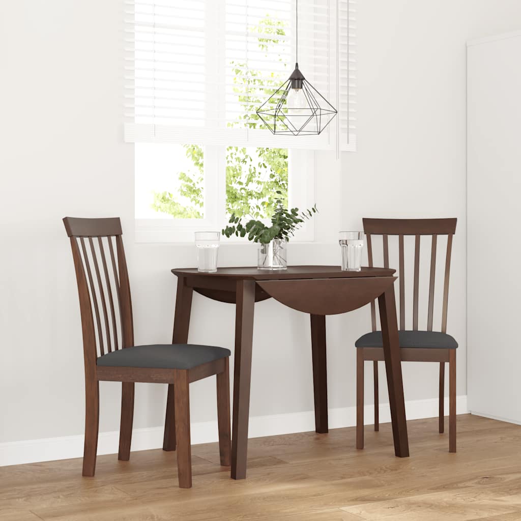 Sillas De Comedor Con Cojines 2 Uds Madera Maciza Marrón Caucho