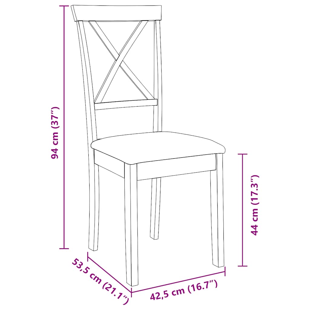 Sillas De Comedor Con Cojines 2 Uds Madera Maciza Caucho