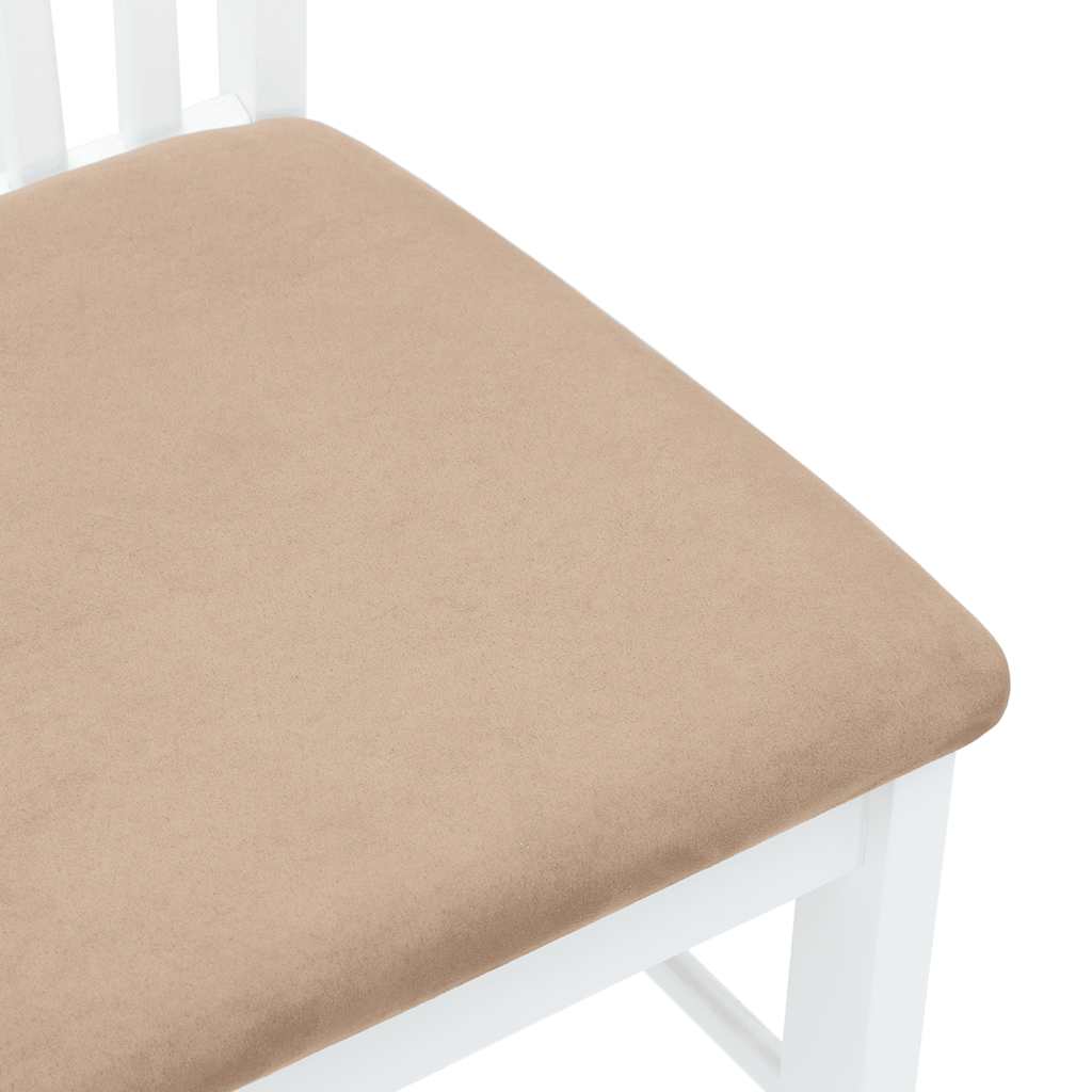 Sillas De Comedor Con Cojines 2Uds Madera Maciza Blanco Caucho