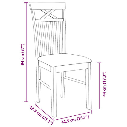 Sillas De Comedor Con Cojines 2Uds Madera Maciza Blanco Caucho