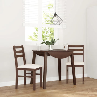 Sillas De Comedor Con Cojines 2 Uds Madera Maciza Marrón Caucho