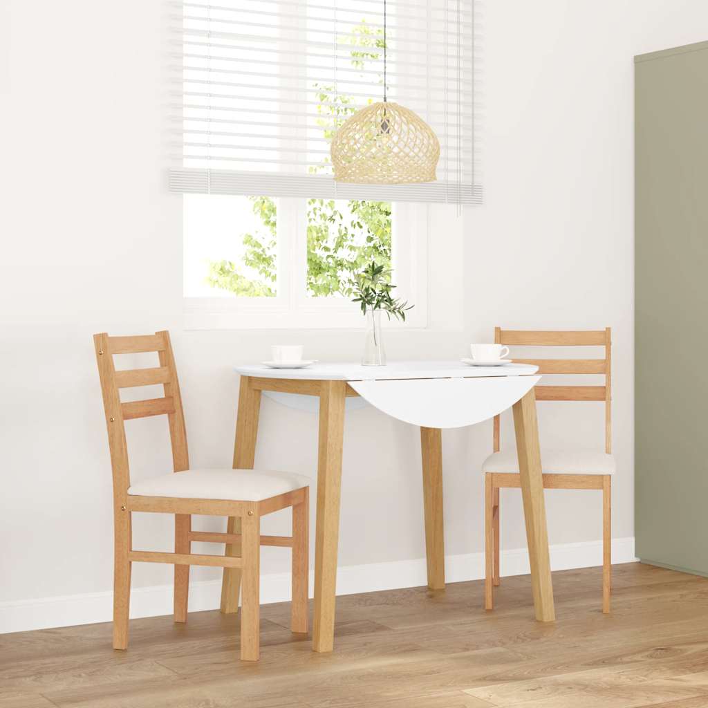 Sillas De Comedor Con Cojines 2 Uds Madera Maciza Marrón Caucho