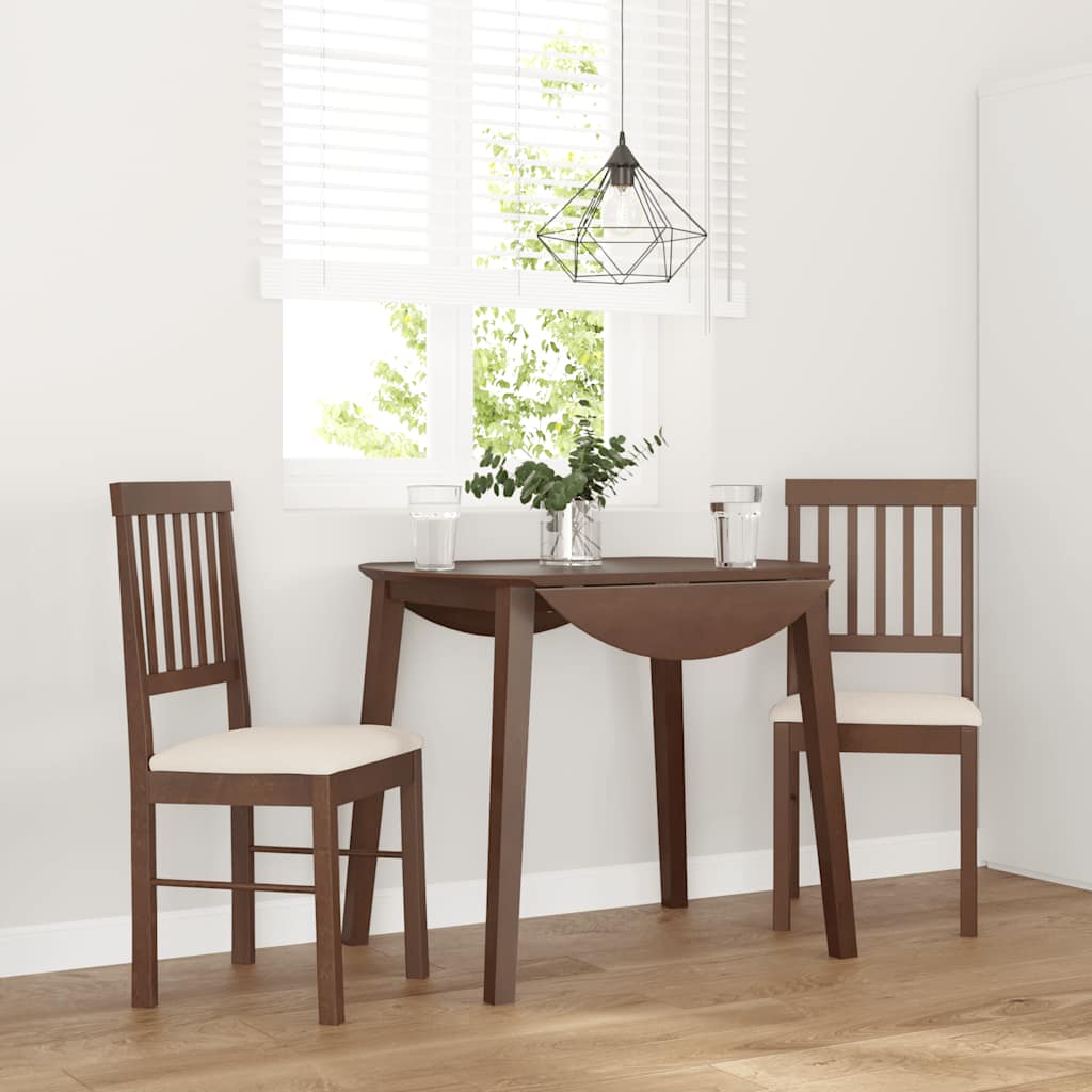 Sillas De Comedor 2 Unidades Madera Maciza De Caucho Blanco