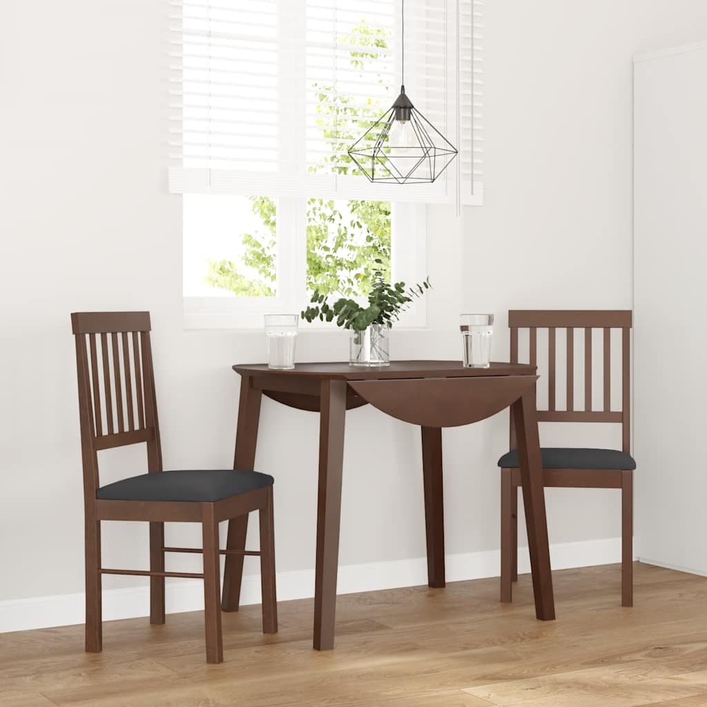 Sillas De Comedor 2 Unidades Madera Maciza De Caucho Blanco