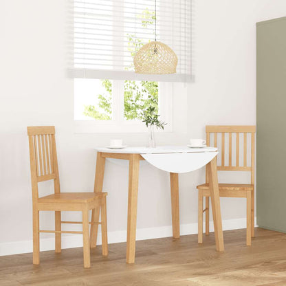 Sillas De Comedor 2 Unidades Madera Maciza De Caucho Blanco