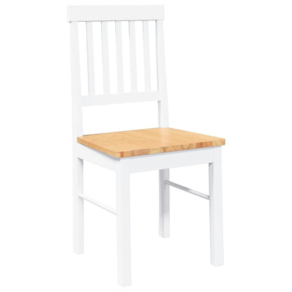 Sillas De Comedor 2 Unidades Madera Maciza De Caucho Blanco