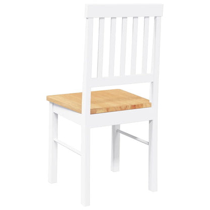 Sillas De Comedor 2 Unidades Madera Maciza De Caucho Blanco