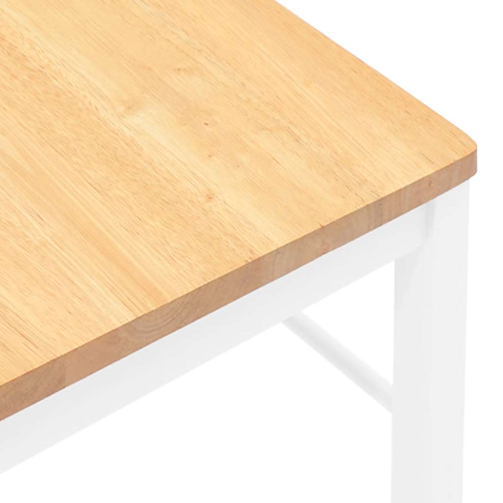 Sillas De Comedor 2 Unidades Madera Maciza De Caucho Blanco