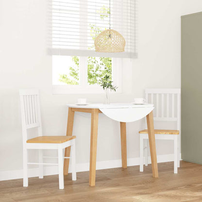 Sillas De Comedor 2 Unidades Madera Maciza De Caucho Blanco