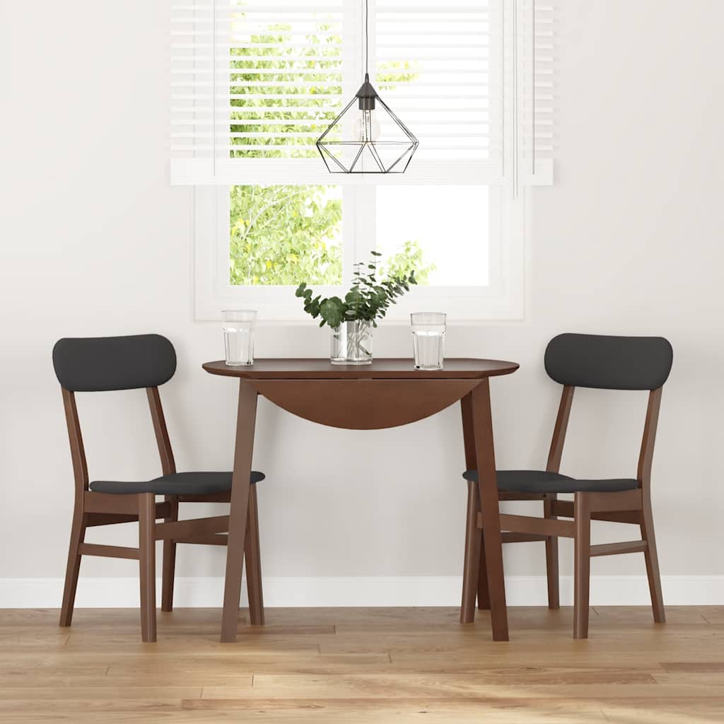 Sillas De Comedor Con Cojines 2 Uds Madera Maciza Marrón Caucho