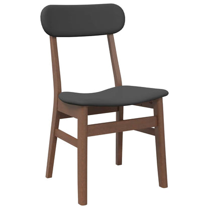 Sillas De Comedor Con Cojines 2 Uds Madera Maciza Marrón Caucho