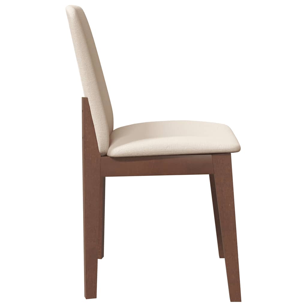 Sillas De Comedor Con Cojines 2 Uds Madera Maciza Marrón Caucho