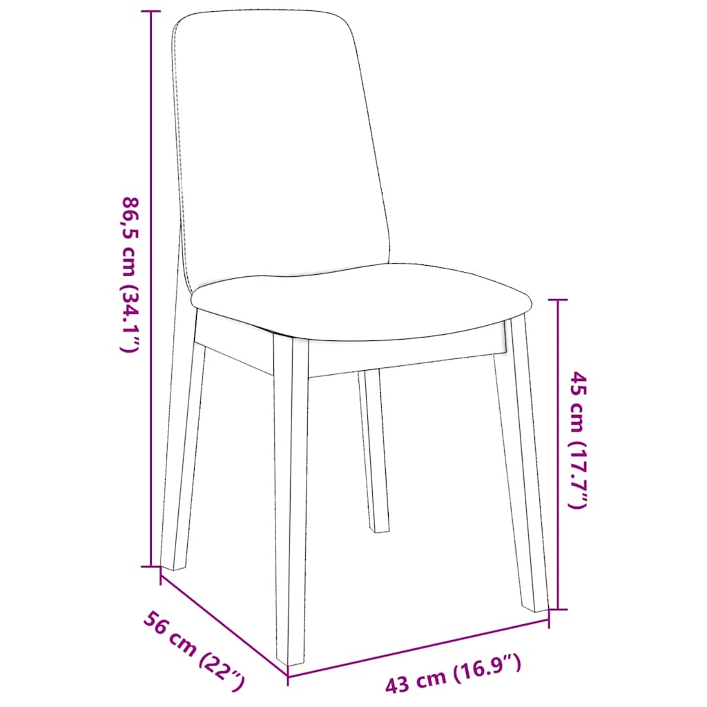 Sillas De Comedor Con Cojines 2 Uds Madera Maciza Marrón Caucho
