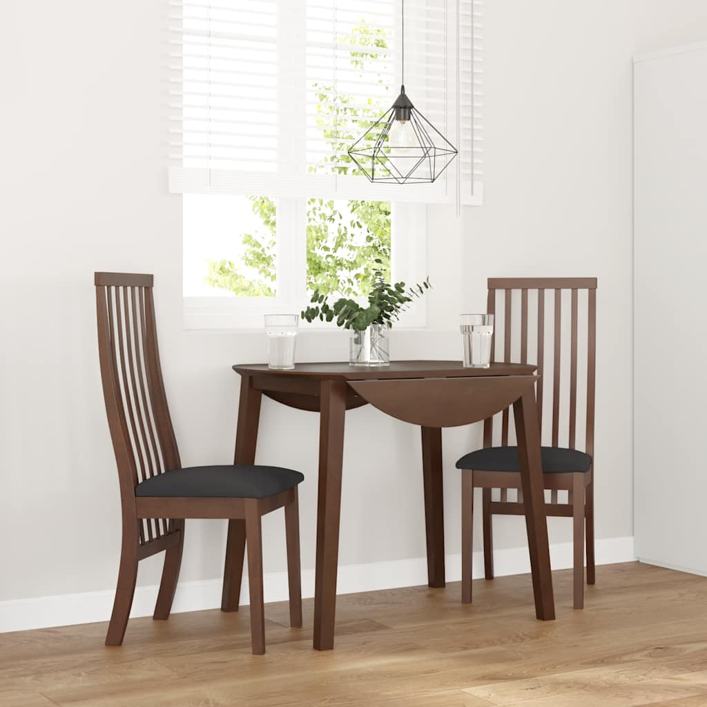 Sillas De Comedor 2 Unidades Madera Maciza De Caucho