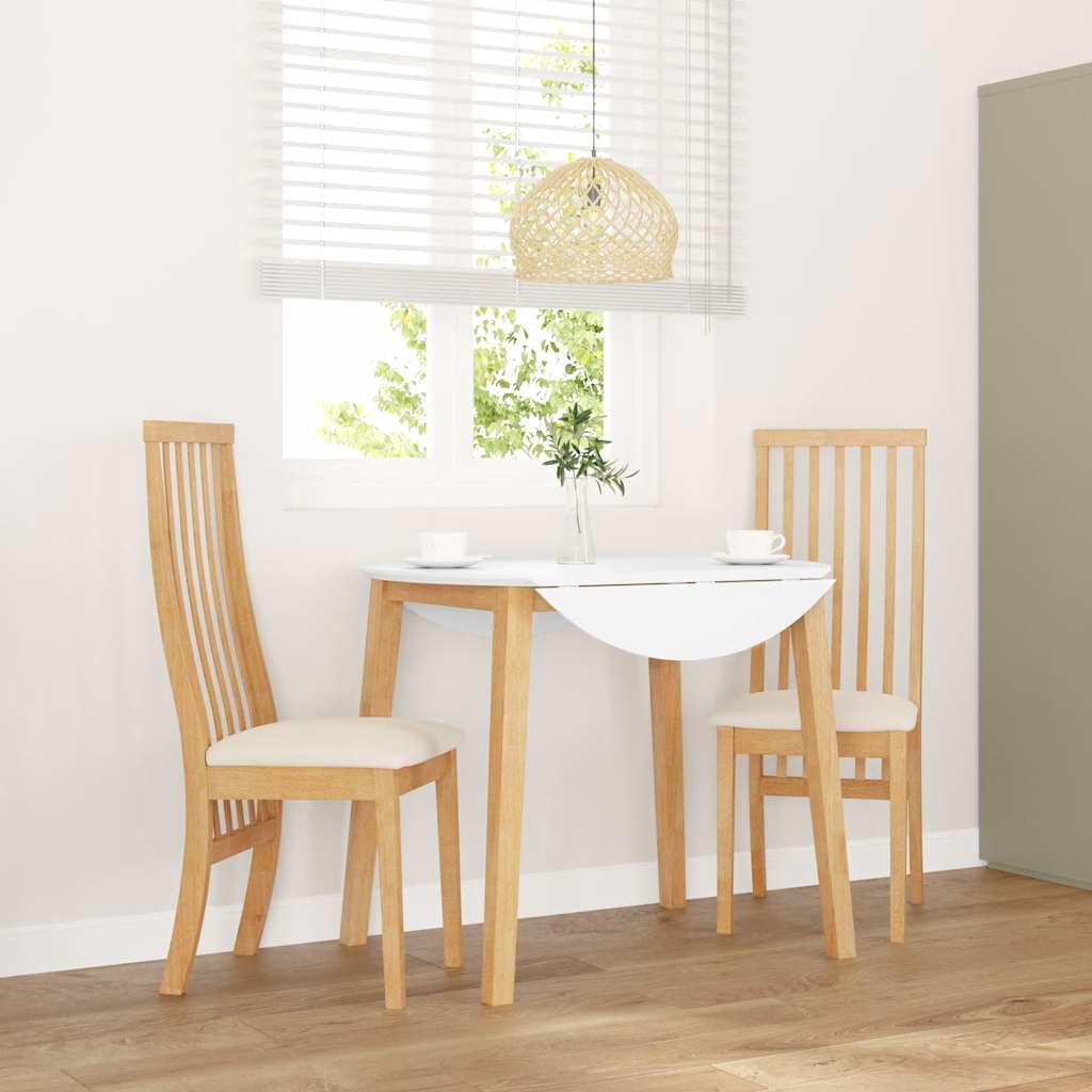 Sillas De Comedor 2 Unidades Madera Maciza De Caucho