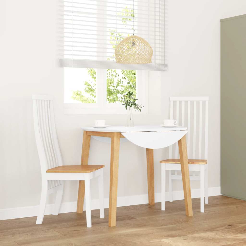 Sillas De Comedor 2 Unidades Madera Maciza De Caucho