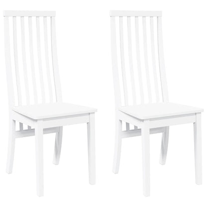 Sillas De Comedor 2 Unidades Madera Maciza De Caucho