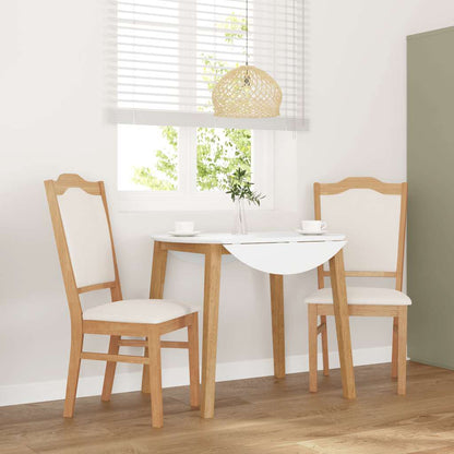 Sillas De Comedor Con Cojines, 2 Unidades, Blancas, Madera Maciza, Caucho