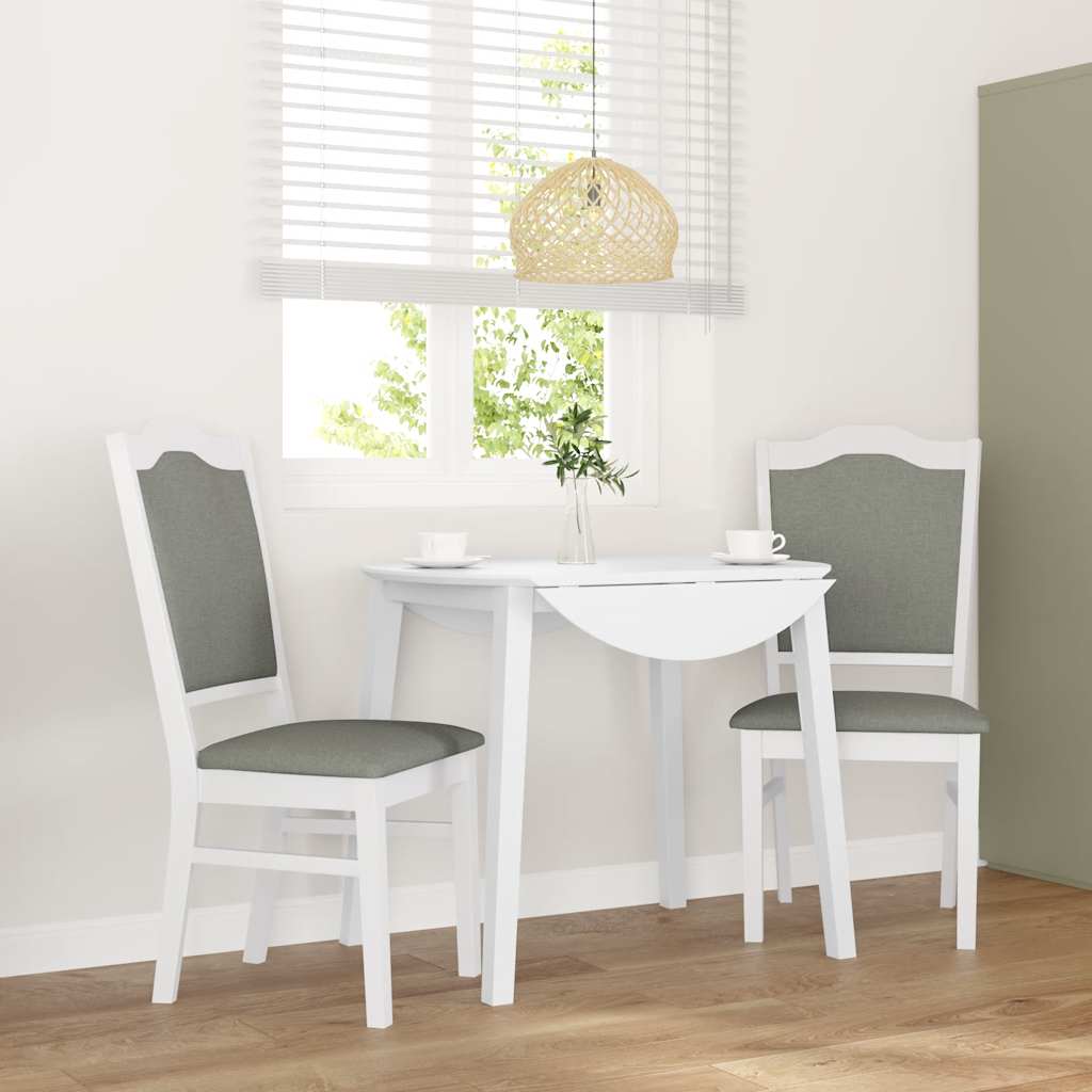 Sillas De Comedor Con Cojines, 2 Unidades, Blancas, Madera Maciza, Caucho
