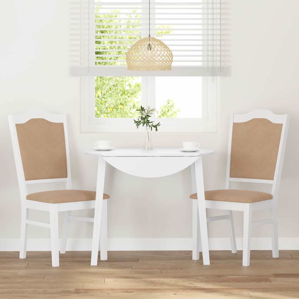 Sillas De Comedor Con Cojines, 2 Unidades, Blancas, Madera Maciza, Caucho