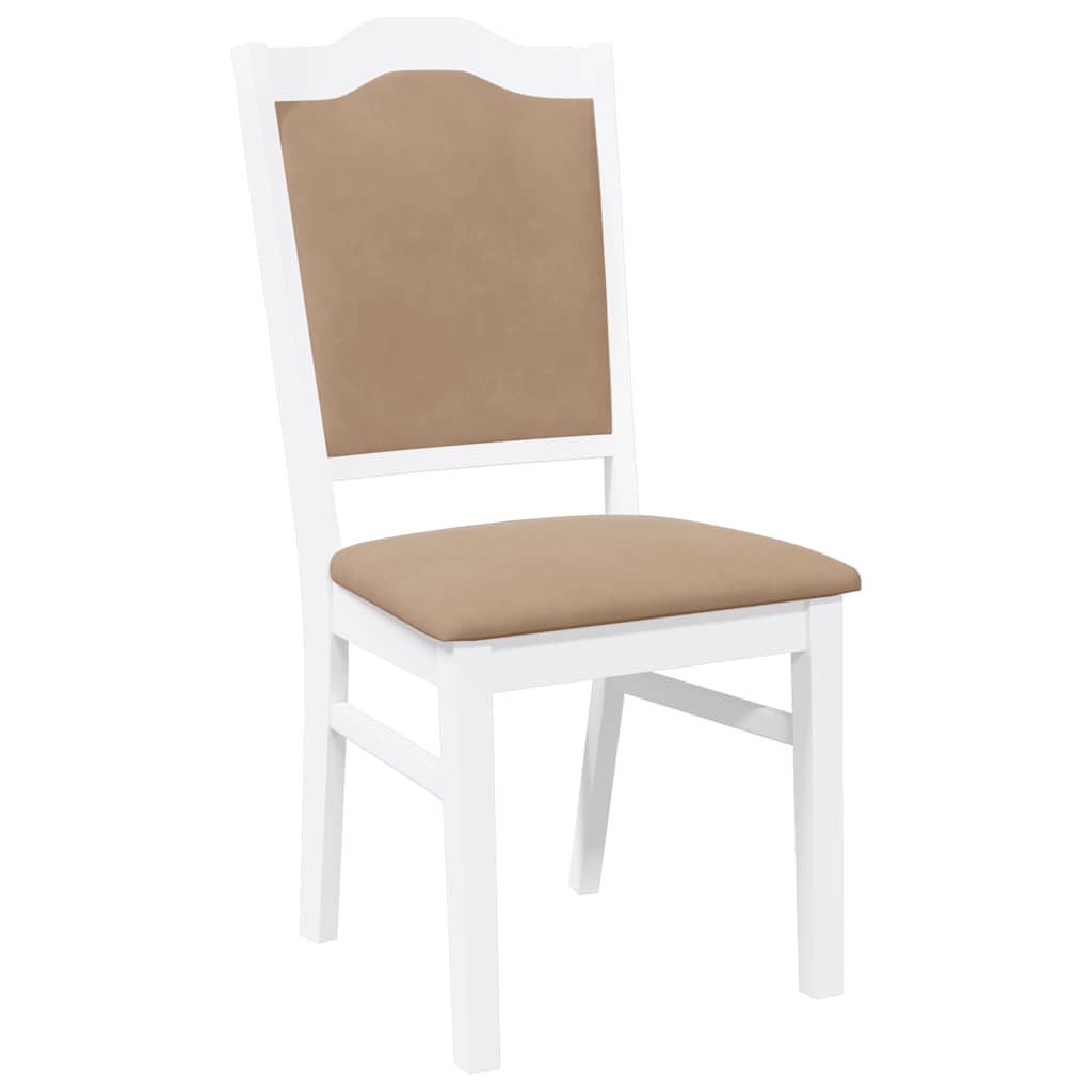 Sillas De Comedor Con Cojines, 2 Unidades, Blancas, Madera Maciza, Caucho