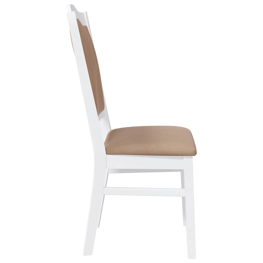 Sillas De Comedor Con Cojines, 2 Unidades, Blancas, Madera Maciza, Caucho