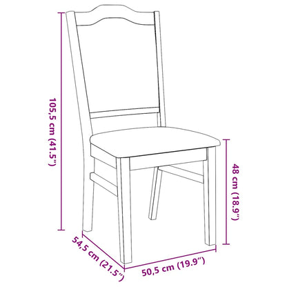 Sillas De Comedor Con Cojines, 2 Unidades, Blancas, Madera Maciza, Caucho