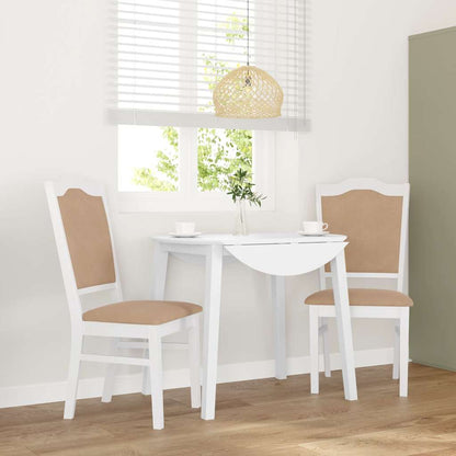 Sillas De Comedor Con Cojines, 2 Unidades, Blancas, Madera Maciza, Caucho