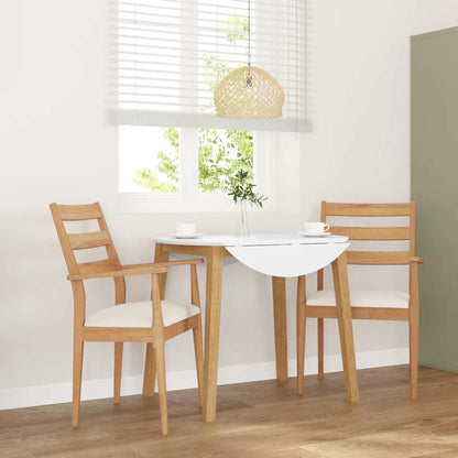 Sillas De Comedor Con Cojines, 2 Unidades, Blancas, Madera Maciza, Caucho