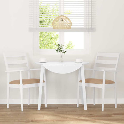 Sillas De Comedor Con Cojines, 2 Unidades, Blancas, Madera Maciza, Caucho